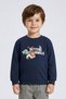 Boy's 1-7 Years Old Animal Printed Seasonal Sweatshirt Navy Blue