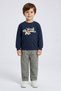 Boy's 1-7 Years Old Animal Printed Seasonal Sweatshirt Navy Blue - 2