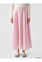 Nevavm Flared Skirt with Elastic Waist and Difference in Color - 2