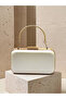 Bridal Bag Ecru Matte Leather with Gold Metal Detail and Chain Strap Women's Evening Dress Bag Wedding Engagement Graduation - 3
