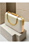 Bridal Bag Ecru Matte Leather with Gold Metal Detail and Chain Strap Women's Evening Dress Bag Wedding Engagement Graduation - 7