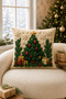 Christmas Themed 3D Look Digital Printed Throw Pillow Cover – Featuring Santa Claus, Reindeer, Pine Tree, and Snowman Patterns – (Double-Sided) - 8