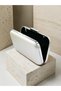 Bridal Bag Ecru Matte Leather Silver Metal Detailed Pearl Strap Chain Strap Women's Evening Dress Bag Wedding Engagement Graduation - 4