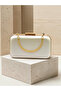 Bridal Bag Ecru Matte Leather with Gold Metal Detail and Chain Strap Women's Evening Dress Bag Wedding Engagement Graduation - 6