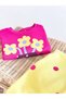 Floral Printed Girls' Cotton Top and Bottom Set - 4