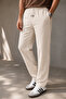 Men's Beige Linen Trousers with Waist Tie - 5