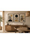 3-Piece Framed Look Gold Black Bohemian Botanical Abstract Mdf Painting Set Living Room Living Bedroom Kitchen Wall Decor - 5