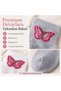 Women's Butterfly Patterned Short Socks 3-Piece Set |   80% Cotton Seamless, Black White Gray