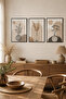 3-Piece Framed Look Beige Bohemian Vase and Flower Mdf Painting Set Wall Decor for Living Room Living Bedroom Kitchen - 4