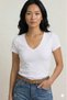 Women's V-Neck Cotton Bodycon Basic T-Shirt