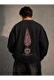 Unisex 3 Thread Threaded 100% Cotton Oversize Hoodless Printed Sweatshirt - 2