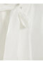 Özmarka New Season Ecru Scarf Collar Gathered Blouse - 6