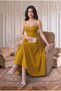 Women's Strapless Stone Embroidered Degaje Collar Zippered Midi Length Lined Graduation Evening Dress - 2