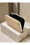 Dark Skin Matte Leather Metal Detailed Chain Strap Women's Evening Dress Bag Wedding Engagement Graduation - 4