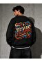 Unisex 3 Thread Threaded 100% Cotton Oversize Hoodless Printed Sweatshirt - 2