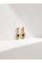 Gold Black Stone Star Figured Dangle Earrings - 3