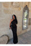Black Jacquard Patterned Maxi Dress - 4