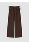 Vizyon New Season Brown Wideleg Women's Jean Trousers with Elastic Waist - 6