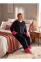 Plus Size Pajama Sets - Black - Long - 2