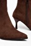 Toronto Brown Suede Pointed Toe Women's Heeled Boots - 2