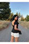 Black U-Neck Flounce Crop Top - 2