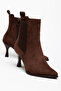 Toronto Brown Suede Pointed Toe Women's Heeled Boots - 3