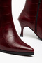 Ottava Burgundy Pointed Toe Women's Heeled Boots - 5