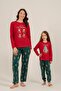 Mother&Daughter Long Sleeve, Printed, Red Themed Pajama Set (Sold Separately for Mother and Child) (Socks as a Gift) - 2