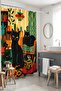 Black Home Coffee Cat Patterned Shower Curtain, Bathtub Curtain 175X200Cm - 5