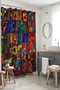 Patchwork Flowers Patterned Shower Curtain, Bathtub Curtain 175X200Cm - 5