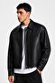 New Now Men's Black Leather Jacket Comfortable Fit Zippered Leather Jacket - 3