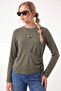 Women's Crew Neck Long Sleeve Basic Blouse Relaxed Fit Casual Top - 3