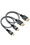 كيبل 4K مايكرو HDMI الى HDMI بطول 15 قدم، سلك مضفر عالي السرعة من HDMI الى مايكرو HDMI يدعم 3D 4K/60 - 4