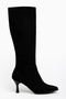 Opole Black Suede Pointed Toe Women's Heeled Boots
