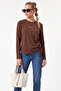 Women's Crew Neck Long Sleeve Basic Blouse Relaxed Fit Casual Top