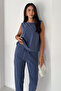 Women's Sleeveless Blouse with Elastic Waist and Comfortable Cut Pants Two-Piece Set - 5
