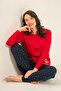 Mother&Daughter Long Sleeve Christmas Themed Red Pajama Set (Mother and Child Sold Separately) (with Socks as a Gift) - 7