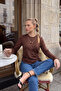 Women's Crew Neck Long Sleeve Basic Blouse Relaxed Fit Casual Top - 3