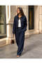 Women's Lined Denim Buttoned Jacket & Elastic Waist Pants Top and Bottom Set - 2