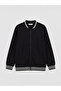 Black Basic Long Sleeve Boys' Cardigan - 2