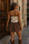 Imported Fabric Patterned Premium Tie-Up Corset - 4