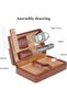 Portable Cigar Case and Accessories Set by Bebita with Windproof Lighter and Cutter, Made of Leather and Acacia Wood - 2