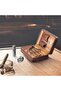 Portable Cigar Case and Accessories Set by Bebita with Windproof Lighter and Cutter, Made of Leather and Acacia Wood - 4