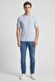 Men Crew Neck Short Sleeve Textured T-Shirt, Light Blue - 2