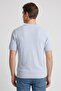 Men Crew Neck Short Sleeve Textured T-Shirt, Light Blue - 4