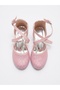 New Season Pink Glitter Cross Orthopedic Girls' Heeled Evening Dress Shoes - 7