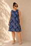 Women's Laci Plus Size Leaf Pattern Sleeveless Midi Viscose Stretchy Dress with Pockets - 3