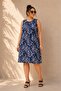 Women's Laci Plus Size Leaf Pattern Sleeveless Midi Viscose Stretchy Dress with Pockets - 5