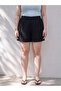 Two Mt Shop Quality Lcw Curve Black Plus Size Elastic Waist Women's Shorts - 2