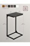 Vasagle End Table, Metal and Particleboard, C-Shaped, Glides under Furniture with Adjustable Feet, Space-Saving, - 5